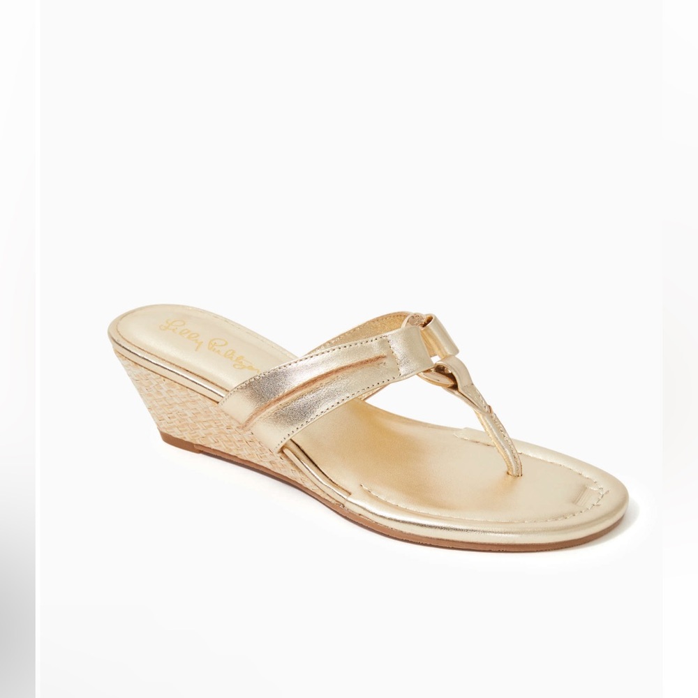 Lilly Pulitzer Gold Metallic McKim Wedge Sandal